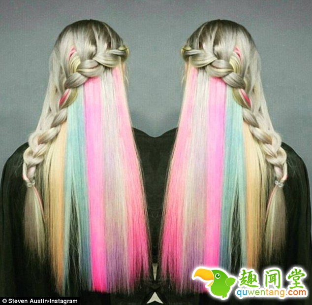 　 　 据英国《每日邮报》4月6日报道，近期，比较含蓄的隐藏式彩虹色染发爆红中外各大社交网站，吸引许多女性网友跟风尝试。