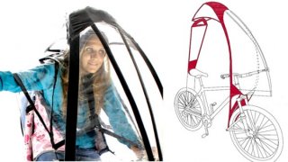 创意车用雨伞设计，给你的单车加前挡