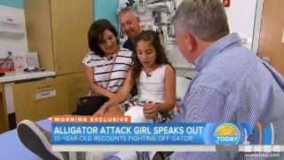 美国10岁女童遭鳄鱼狂咬  徒手扳开鳄鱼嘴